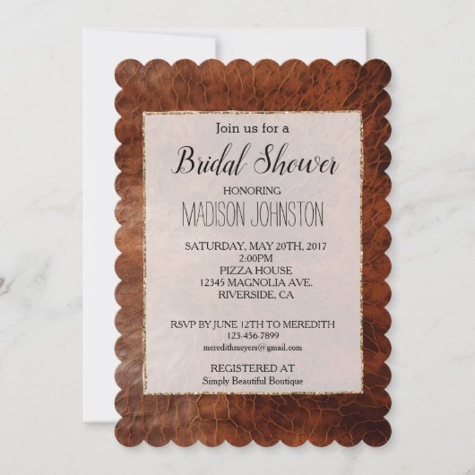 Western bruin lederen look cowgirl kaart (Voorkant)