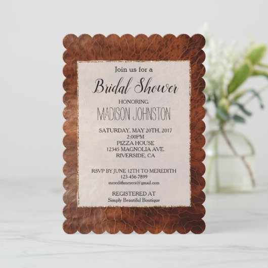 Western bruin lederen look cowgirl kaart (Staand voorkant)