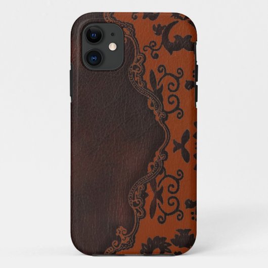 western bruin lederen sinaasappel Damask iphone5 h Case-Mate iPhone Case (Achterkant)