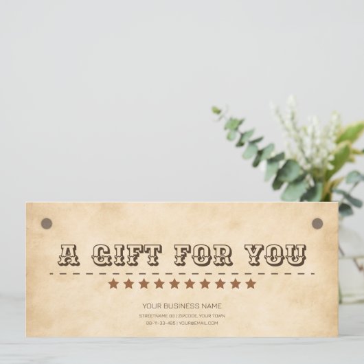 Western bruin met logo Southern cadeaubon (Staand voorkant)