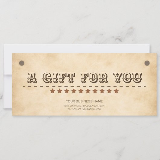 Western bruin met logo Southern cadeaubon (Voorkant)