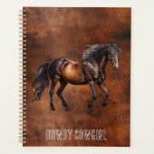 Western bruin paard cowboy cowgirl planner (Voorkant)