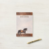 Western bruin paard cowboy cowgirl post-it® notes (Op bureau)