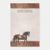 Western bruin paard cowboy cowgirl post-it® notes (Voorkant)