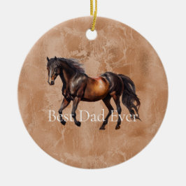 Western bruin paard keramisch ornament