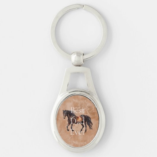 Western bruin paard sleutelhanger (Voorkant)