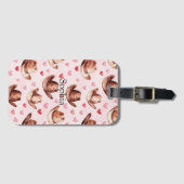 Western Bruin Roze Cowgirl Petten Harten Bagagelabel (Voorkant (horizontaal))