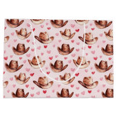 Western Bruin Roze Cowgirl Petten Harten Verjaarda Groot Cadeauzakje (Achterkant)