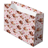 Western Bruin Roze Cowgirl Petten Harten Verjaarda Groot Cadeauzakje (Voorkant Gekanteld)