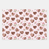 Western Bruin Roze Cowgirl Petten Harten Verjaarda Inpakpapier Vel (Voorkant 2)