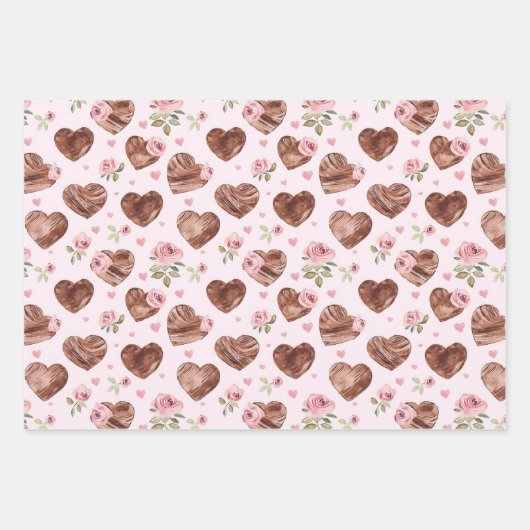 Western Bruin Roze Cowgirl Petten Harten Verjaarda Inpakpapier Vel (Voorkant 2)