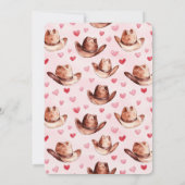 Western Bruin Roze Cowgirl Petten Harten Verjaarda Kaart (Achterkant)