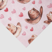 Western Bruin Roze Cowgirl Petten Harten Verjaarda Tissuepapier (Detail)