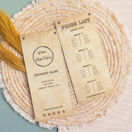 Western bruin uw logo land prijslijst reclamekaart