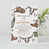 Western bruin Western cowboy Baby shower Kaart (Staand voorkant)