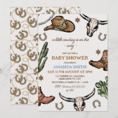 Western bruin Western cowboy Baby shower Kaart (Voorkant / Achterkant)