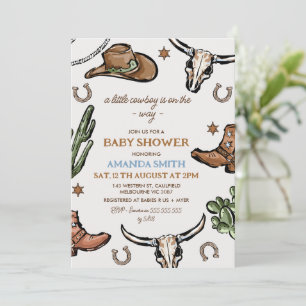 Western bruin Western cowboy Baby shower Kaart