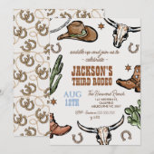 Western Bruin Wilde Westen Cowboy Rodeo Verjaardag Kaart (Voorkant / Achterkant)