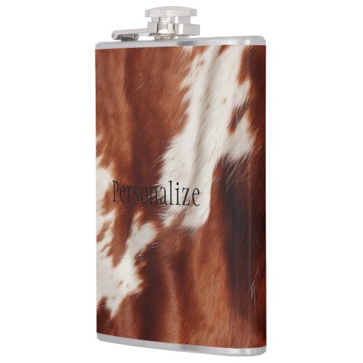 Western Bruin Wit Dier Koeienhuid Heupfles (Links)