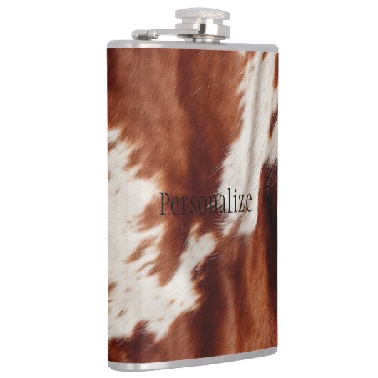 Western Bruin Wit Dier Koeienhuid Heupfles (Rechts)