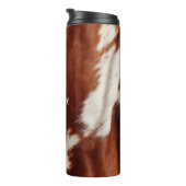 Western Bruin Wit Dier Koeienhuid Thermosbeker (Geroteerd rechts)