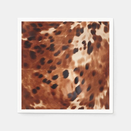 Western Bruin Wit Zwart Dier Koeienhuid Servet (Voorkant)
