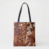 Western Bruin Wit Zwart Dier Koeienhuid Tote Bag (Voorkant)