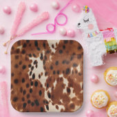 Western bruin zwart cowboy Koeienhuid Papieren Bordje (Feest)