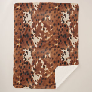 Western bruin zwart cowboy Koeienhuid Sherpa Deken