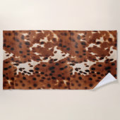 Western bruin zwart cowboy Koeienhuid Strandlaken (Voorkant)