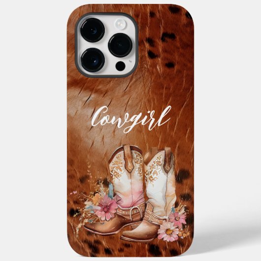 Western bruin zwart cowgirl laarzen Case-Mate iPhone case (Achterkant)