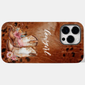 Western bruin zwart cowgirl laarzen Case-Mate iPhone case (Achterkant (horizontaal))