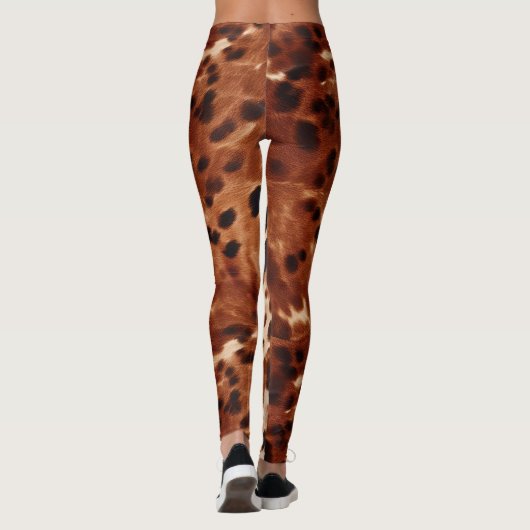 Western bruin zwart crème Koeienhuid Leggings (Achterkant)