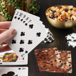 Western bruin zwart crème Koeienhuid Pokerkaarten