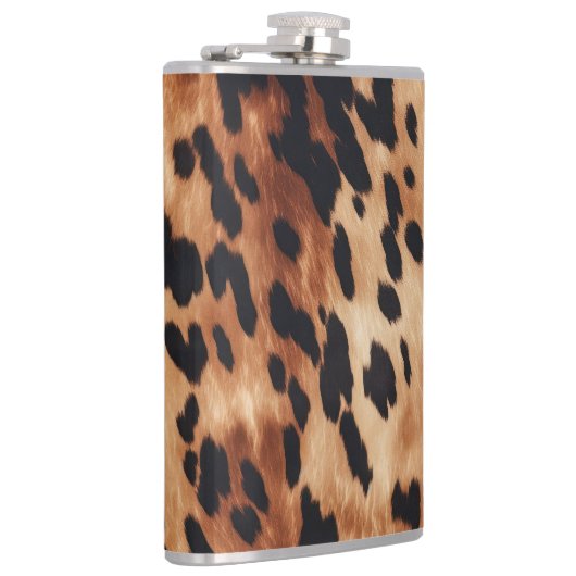 Western Bruin Zwart Koeienhuid Dier Heupfles (Rechts)