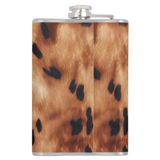 Western Bruin Zwart Koeienhuid Dier Heupfles (Achterkant)