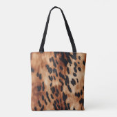 Western Bruin Zwart Koeienhuid Dier Tote Bag (Achterkant)
