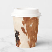 Western bruin zwart Koeienhuid Papieren Bekers (Achterkant)