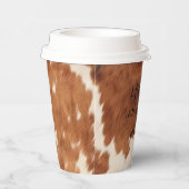 Western bruin zwart Koeienhuid Papieren Bekers (Rechts)