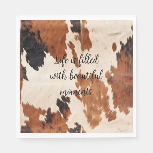 Western bruin zwart Koeienhuid Servet (Voorkant)
