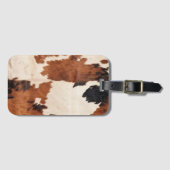 Western bruin zwart wit Koeienhuid Bagagelabel (Voorkant (horizontaal))