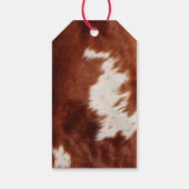 Western bruin zwart wit Koeienhuid Cadeaulabel (Achterkant)