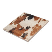 Western bruin zwart wit Koeienhuid Tegeltje (Zijkant)