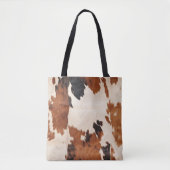 Western bruin zwart wit Koeienhuid Tote Bag (Voorkant)