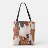 Western bruin zwart wit Koeienhuid Tote Bag (Achterkant)