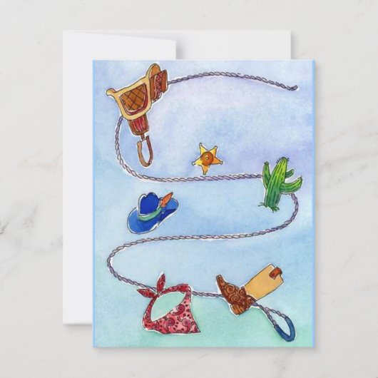 Western Buckaroo - Blankenuitnodiging Kaart (Voorkant)