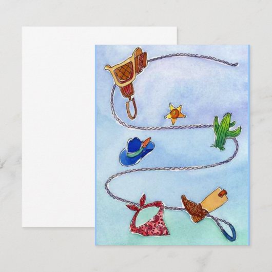 Western Buckaroo - Blankenuitnodiging Kaart (Voorkant / Achterkant)