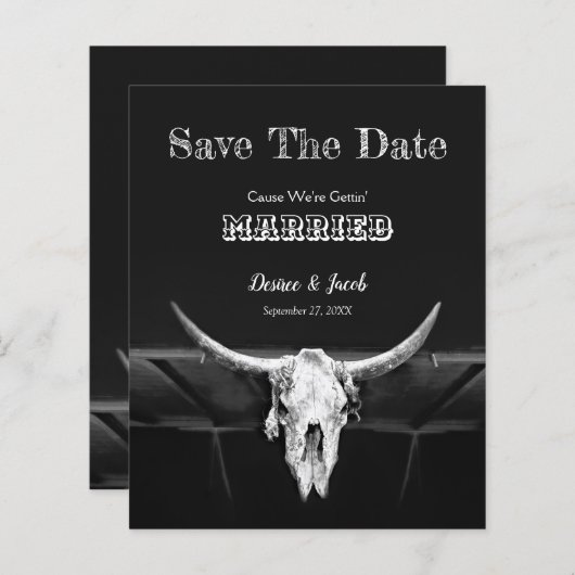 Western budget zwart-wit bespaart de datum (Voorkant / Achterkant)