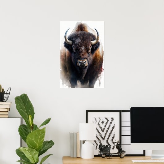 Western Buffalo Art Print Poster (Thuiskantoor)
