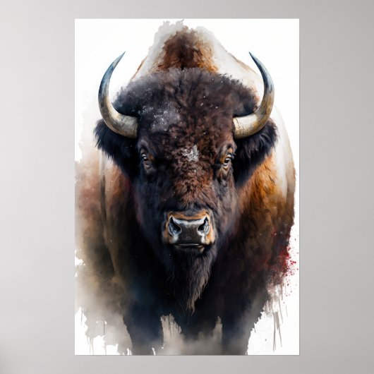 Western Buffalo Art Print Poster (Voorkant)